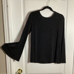 Ellen Tracy bell sleeve top with back keyhole tie opening